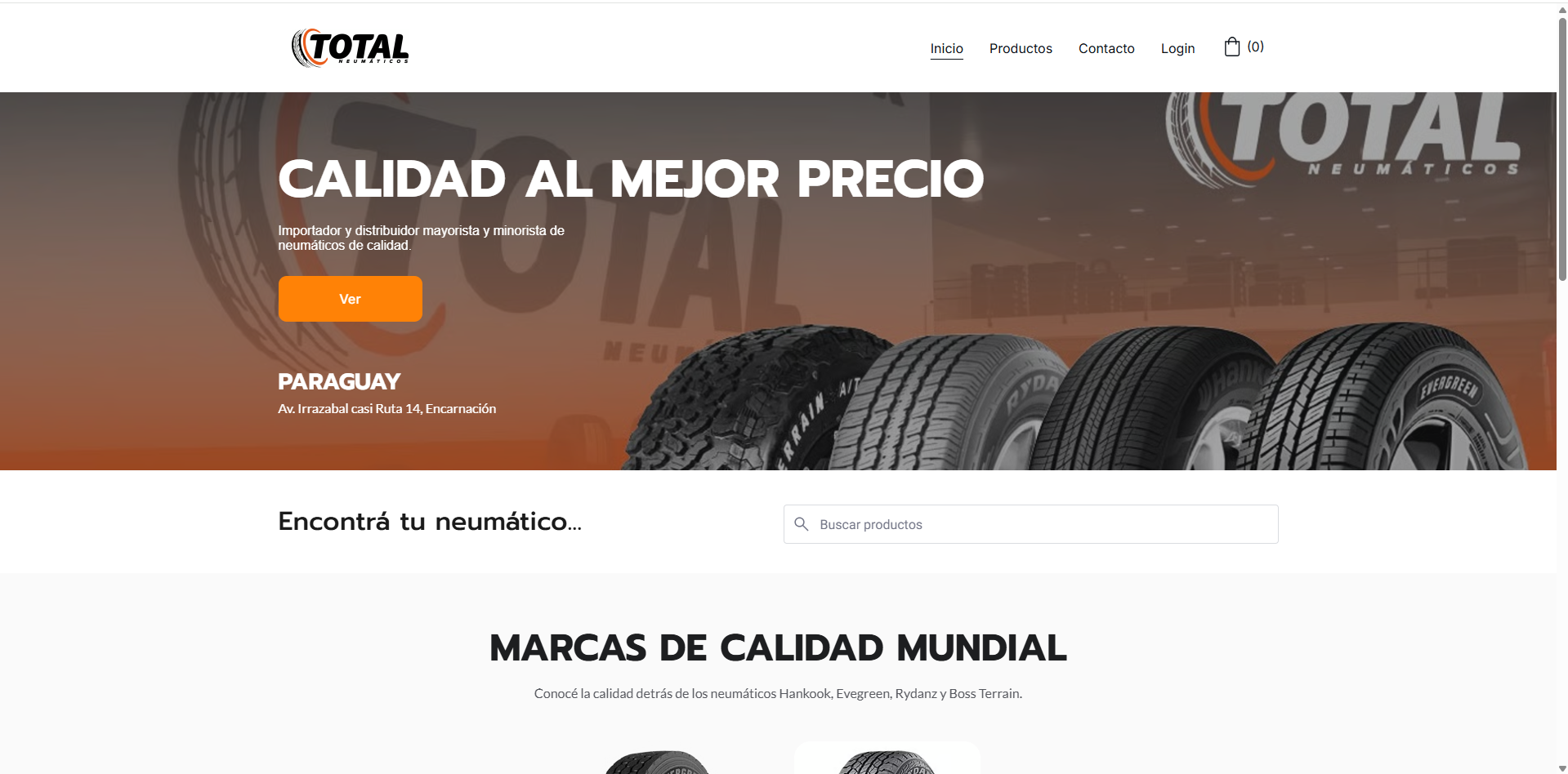 Captura del proyecto Total Neumaticos – Ecommerce