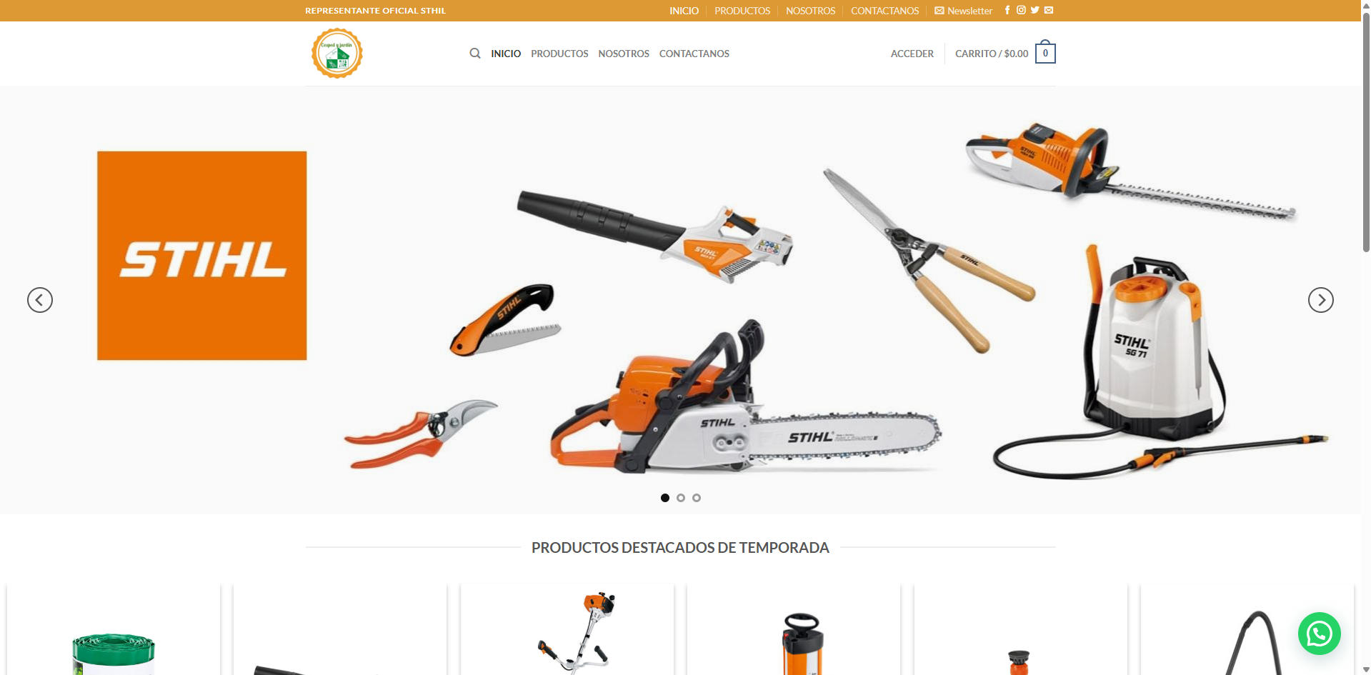 Captura del proyecto Cesped y Jardin – Catalogo
