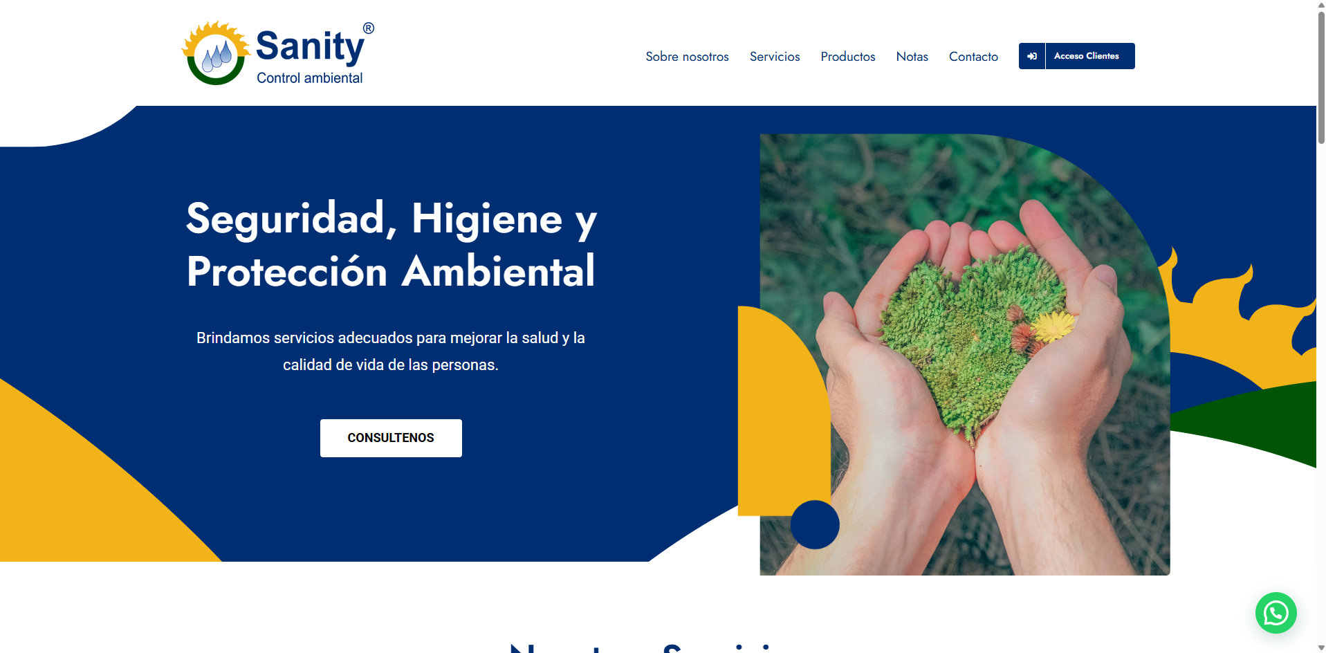 Captura del proyecto Sanity – Web Corporativa