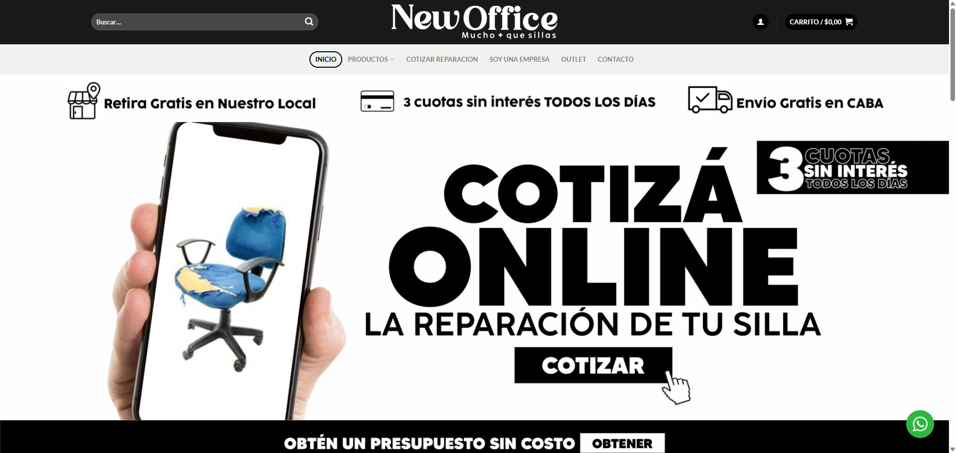 Captura del proyecto New Office Argentina – Ecommerce