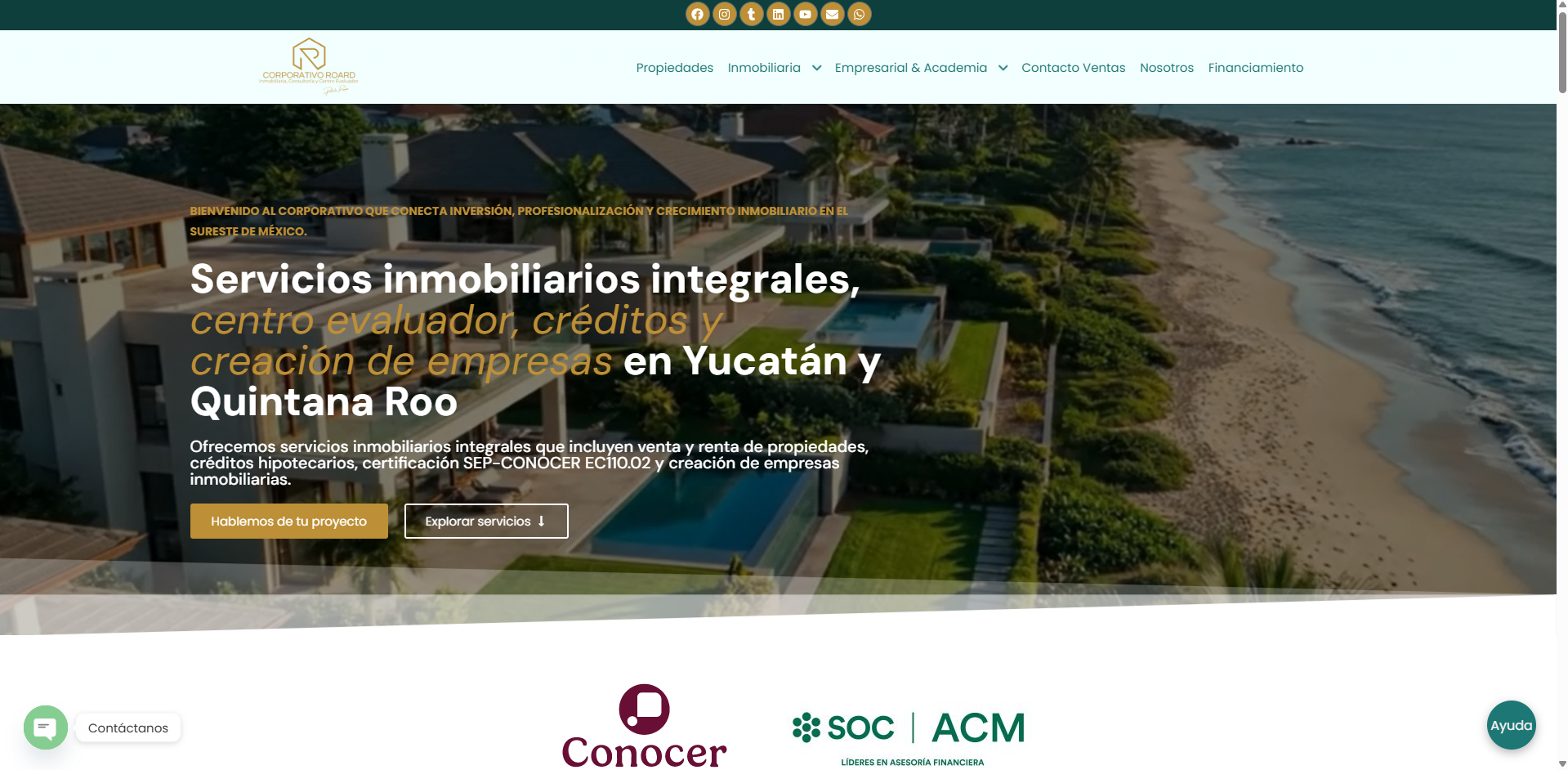 Captura del proyecto Corporativo Roard  – Web Inmobiliaria Tokko Broker