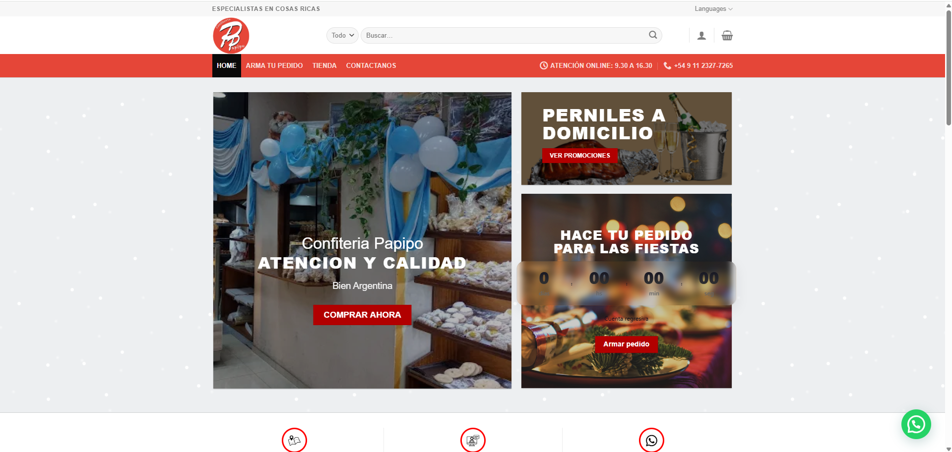Captura del proyecto Desarrollo Ecommerce  Confiteria Papipo