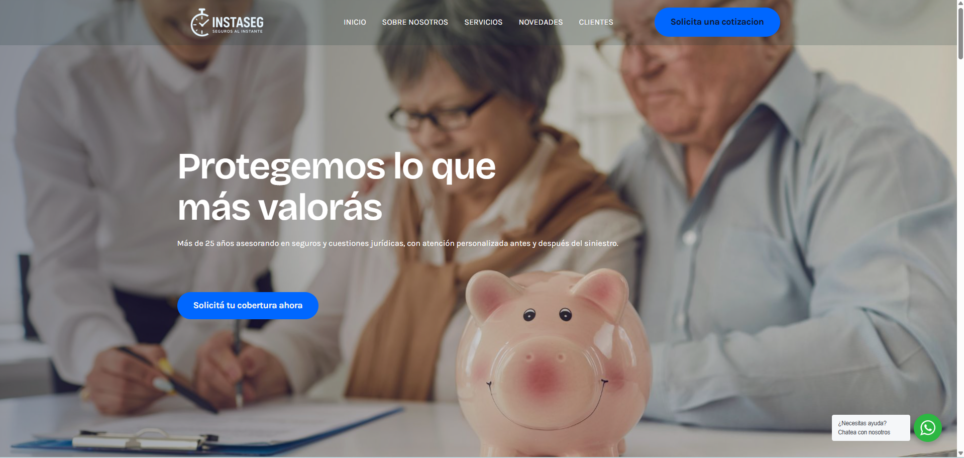 Captura del proyecto Diseño Web Broker de Seguros Instaseg