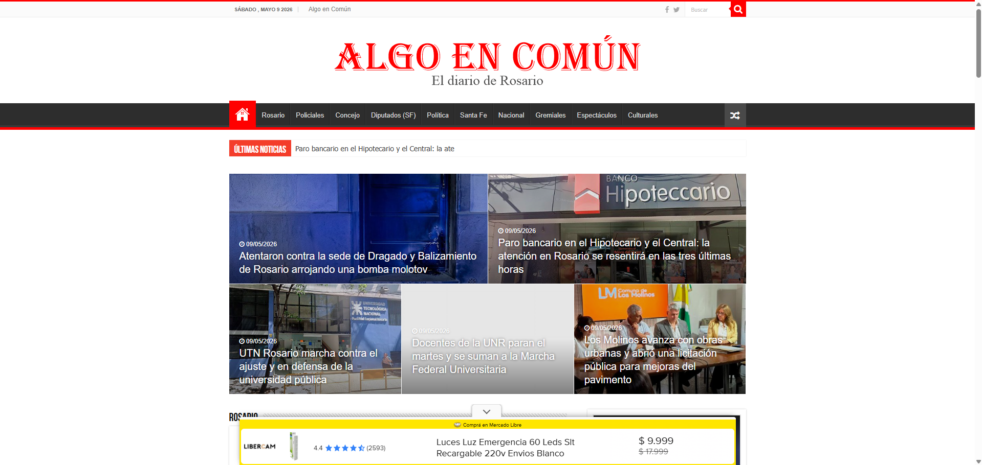 Captura del proyecto Diario Digital – Algo en Comun
