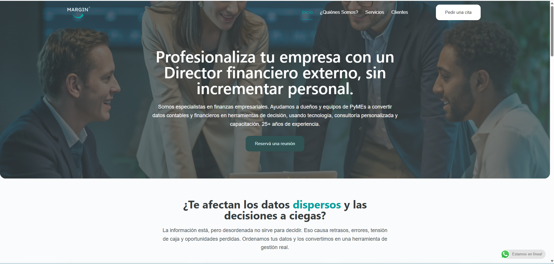 Captura del proyecto Margin Consultora – Diseño web