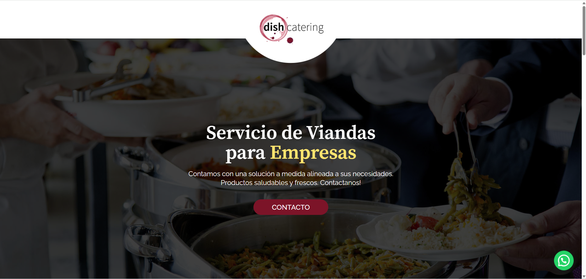 Captura del proyecto Dish Catering – Landing ADS