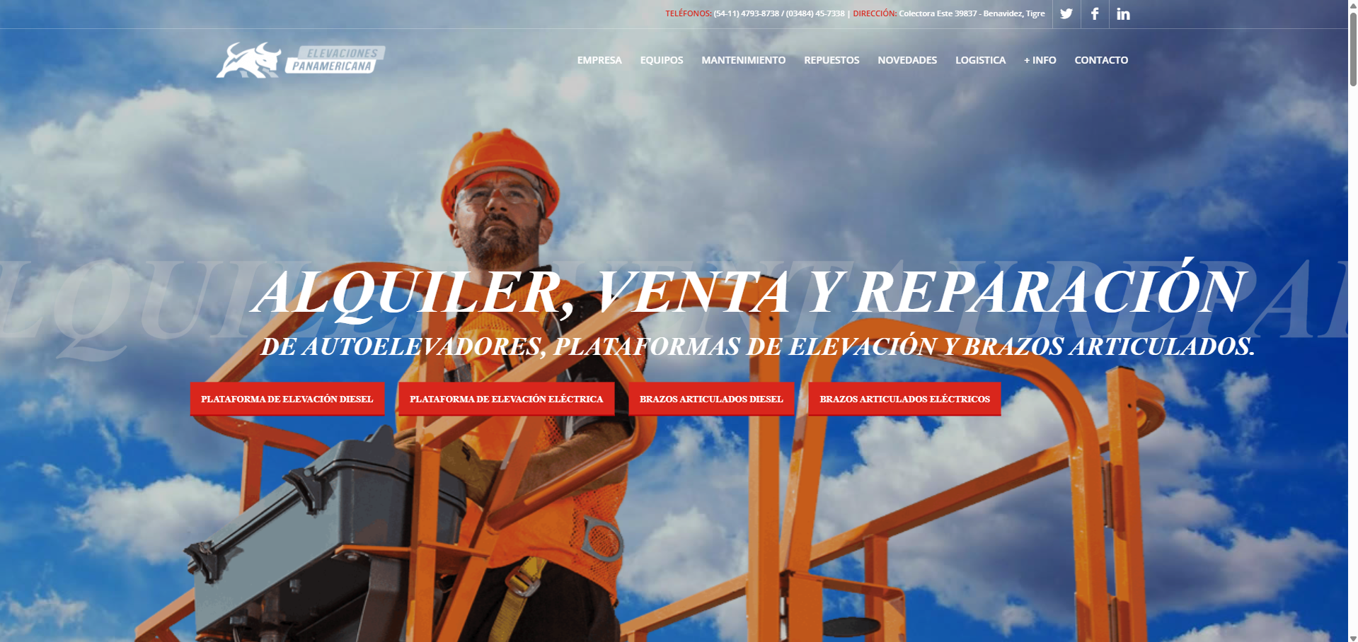 Captura del proyecto Elevaciones Panamericana – Diseño web