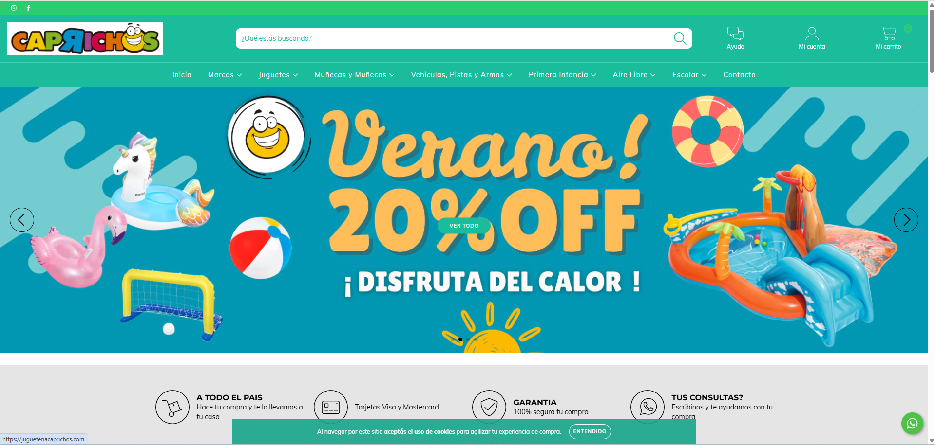 Captura del proyecto Caprichos Jugueteria – Tienda Ecommerce