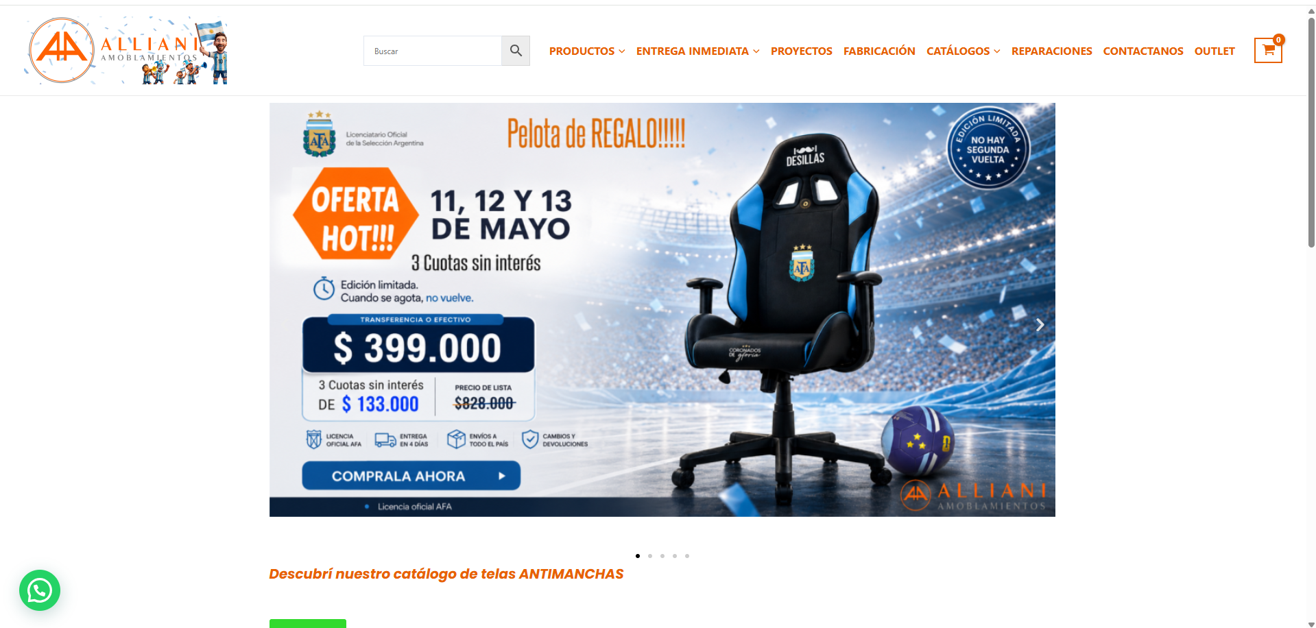 Captura del proyecto Alliani Web – Ecommerce B2C
