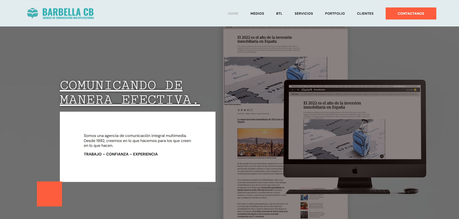 Captura del proyecto Barbella CB Agencia de Publicidad – Diseño Web