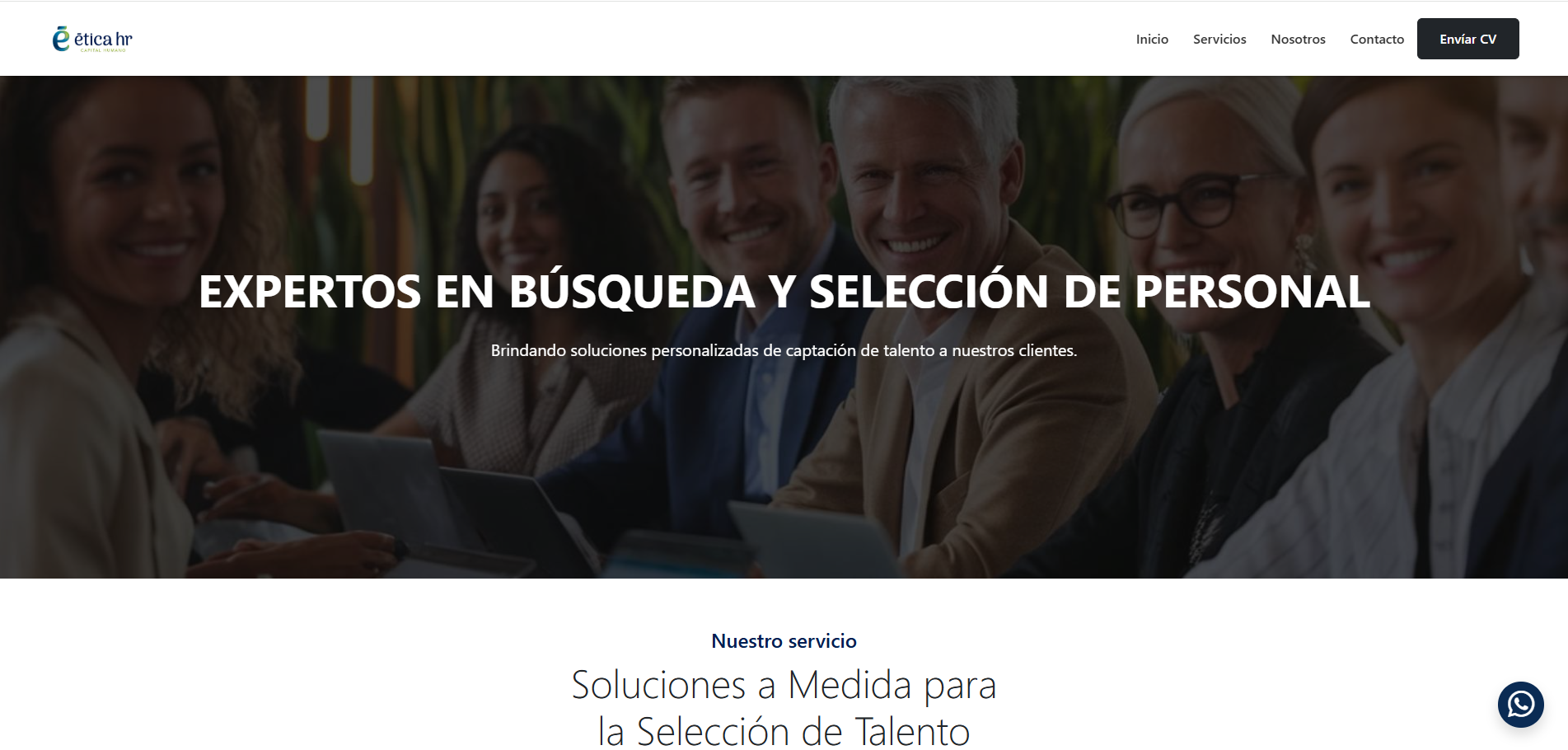 Captura del proyecto Etica HR Recursos Humanos – Diseño y desarrollo web