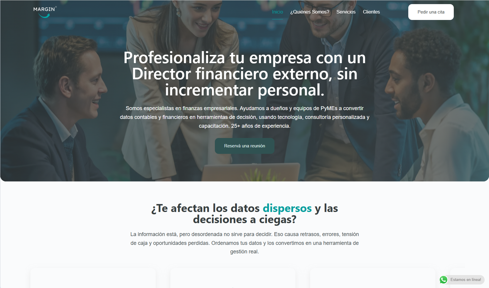 Captura del proyecto Margin: Web Corporativa B2B y Captación de Leads Financieros